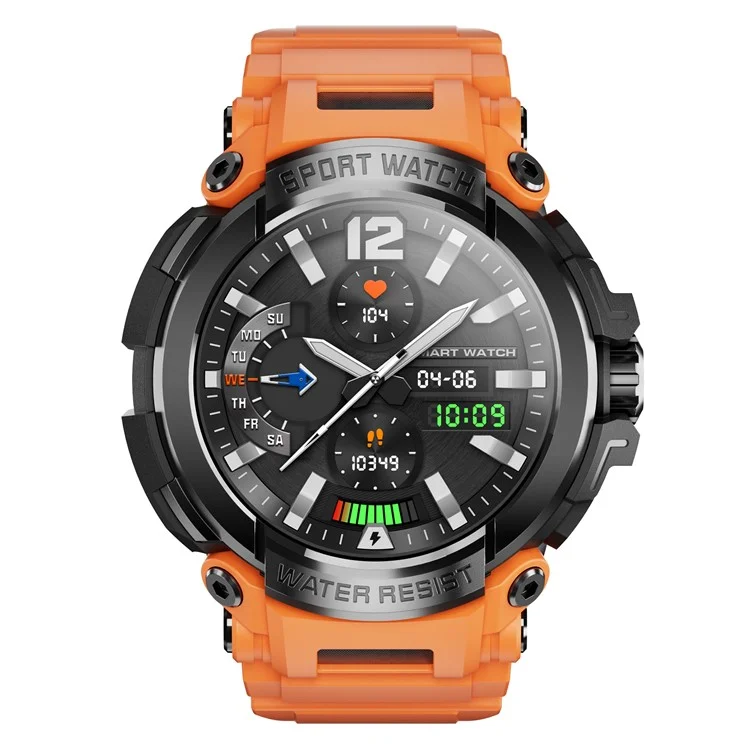 T90 IP68 Waterproof Smart Watch Fitness Tracker Bluetooth Call Sports Watch Heart Rate / Sleep Monitor - Orange