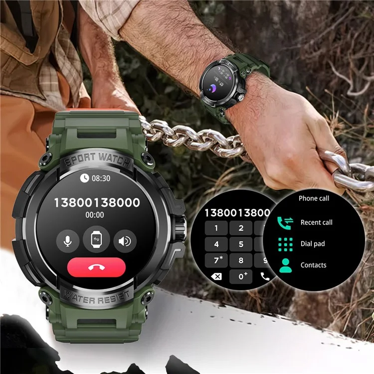 T90 IP68 Waterproof Smart Watch Fitness Tracker Bluetooth Call Sports Watch Heart Frequenza / Monitor Del Sonno - Arancia