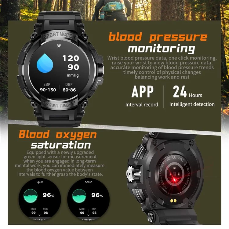 Relógio Inteligente à Prova d'Água IP68 T90 Rastreador de Fitness com Bluetooth Call Sports Watch Monitor de Frequência Cardíaca/Sono - Preto