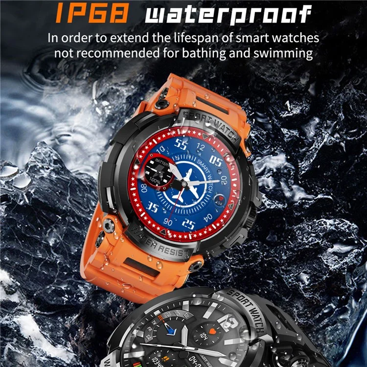 Relógio Inteligente à Prova d'Água IP68 T90 Rastreador de Fitness com Bluetooth Call Sports Watch Monitor de Frequência Cardíaca/Sono - Preto