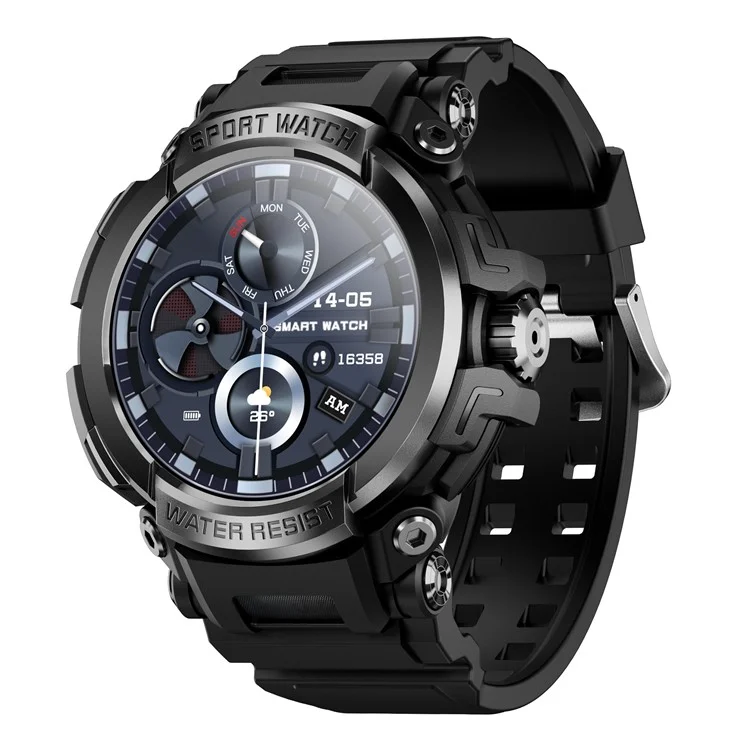 Relógio Inteligente à Prova d'Água IP68 T90 Rastreador de Fitness com Bluetooth Call Sports Watch Monitor de Frequência Cardíaca/Sono - Preto