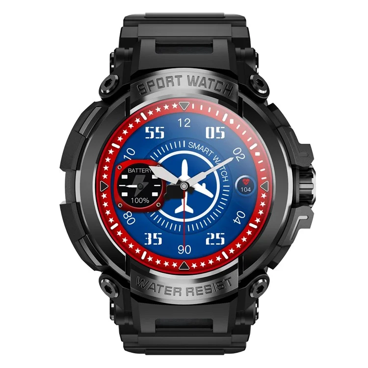 Relógio Inteligente à Prova d'Água IP68 T90 Rastreador de Fitness com Bluetooth Call Sports Watch Monitor de Frequência Cardíaca/Sono - Preto