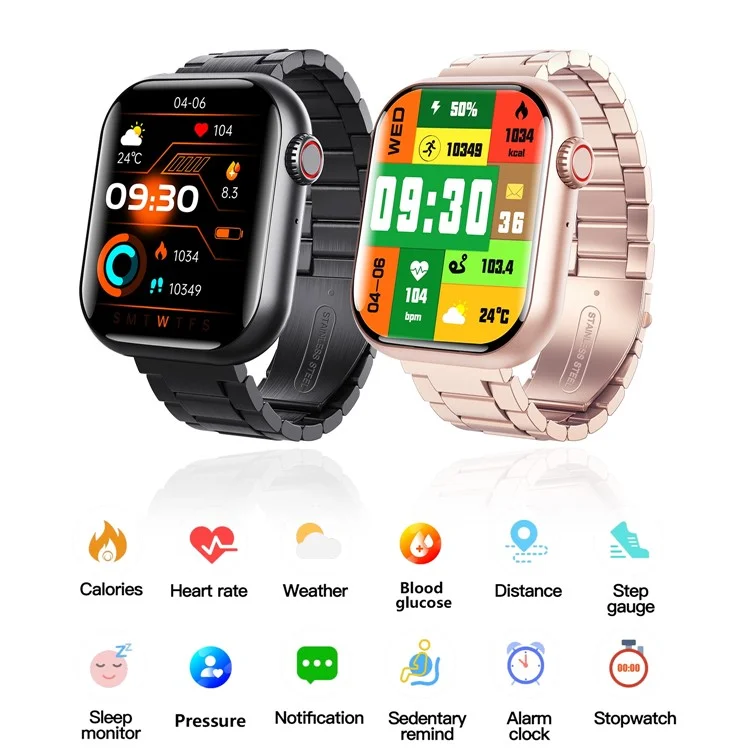 F108 IP67 Waterproof Bluetooth-compatible Call Sports Bracelet Heart Rate Monitor Smart Watch, Three Beads Strap - Black