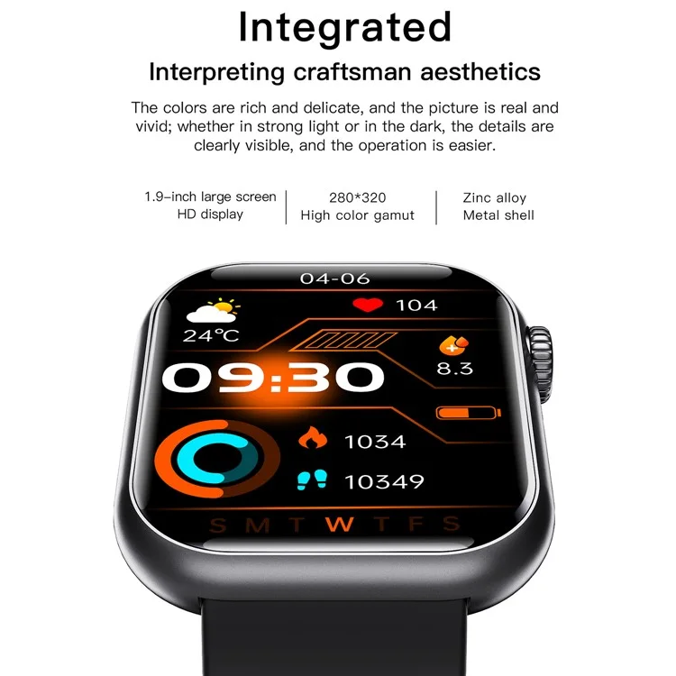 F108 Multiple Sport Modes Bracelet Bluetooth-compatible Call Heart Rate Monitor Smart Watch, Leather Strap - Black