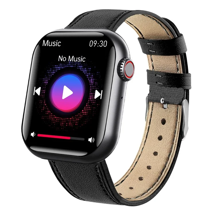 F108 Multiple Sport Modes Bracelet Bluetooth-compatible Call Heart Rate Monitor Smart Watch, Leather Strap - Black