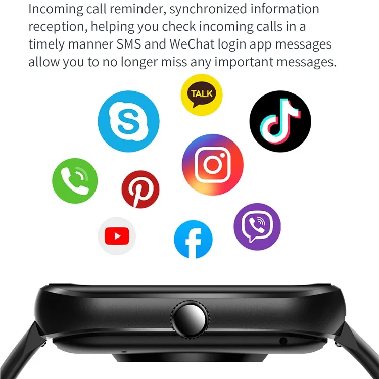 AK58 1.96-inch Large Screen Sports Bracelet Heart Rate Monitor Waterproof Smart Watch, Silicone Strap - Black