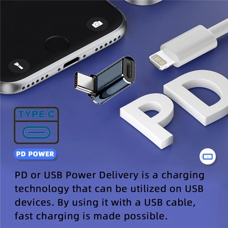U2-058-LT018 Up Down Angled Design USB-C Male to 8Pin Female Converter Adapter Support 480Mbps Data Transfer