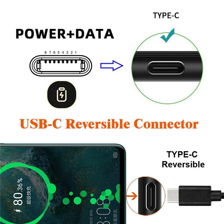 U2-058-LT018 Up Down Angled Design USB-C Male to 8Pin Female Converter Adapter Support 480Mbps Data Transfer