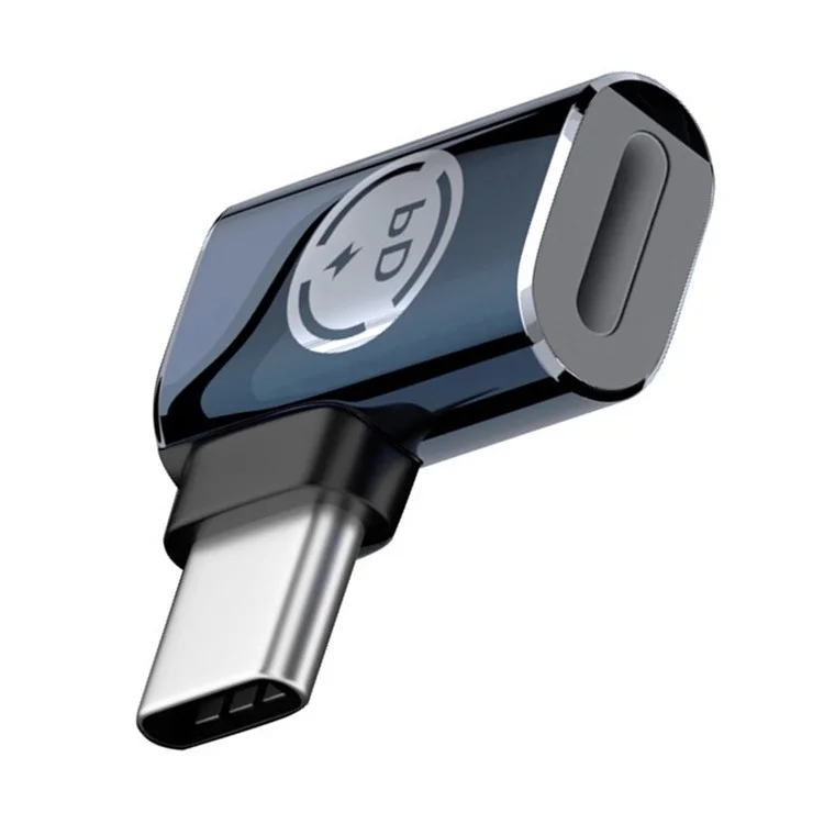 U2-058-LT017 Angled Design USB-C Male to 8Pin Female Converter 480Mbps Data Adapter for iPhone Type-C Tablet