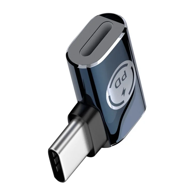 U2-058-LT017 Angled Design USB-C Male to 8Pin Female Converter 480Mbps Data Adapter for iPhone Type-C Tablet