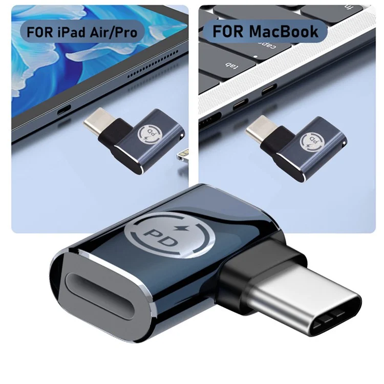 U2-058-LT017 Angled Design USB-C Male to 8Pin Female Converter 480Mbps Data Adapter for iPhone Type-C Tablet