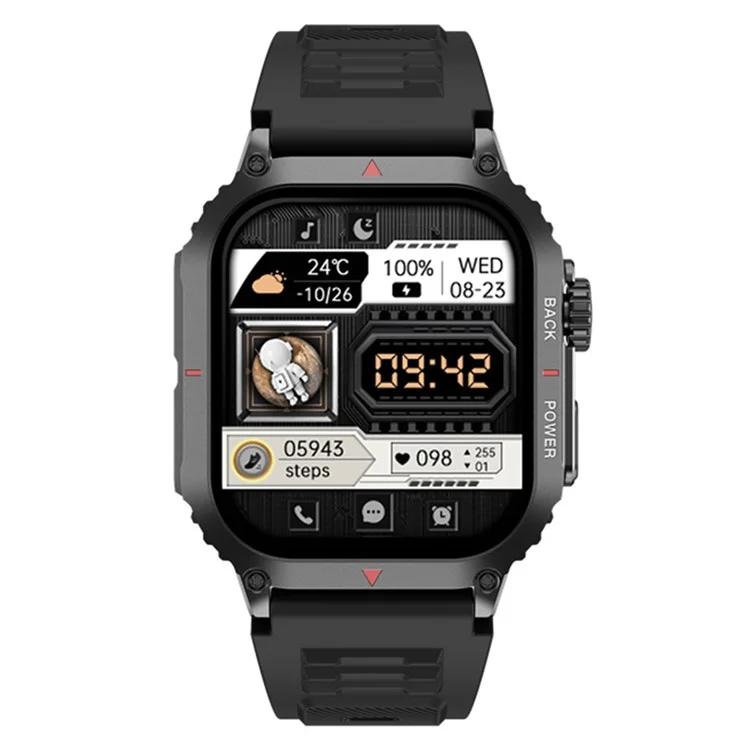 DK66 Modos Deportivos Múltiples de 1.95 Pulgadas Smart Watch Bluetooth Call Fitness Bracel - Negro