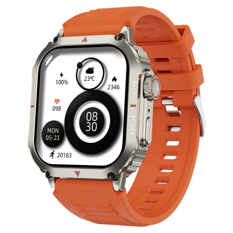 DK66 1.95-inch Multiple Sport Modes Smart Watch Bluetooth-compatible Call Fitness Bracelet - Orange