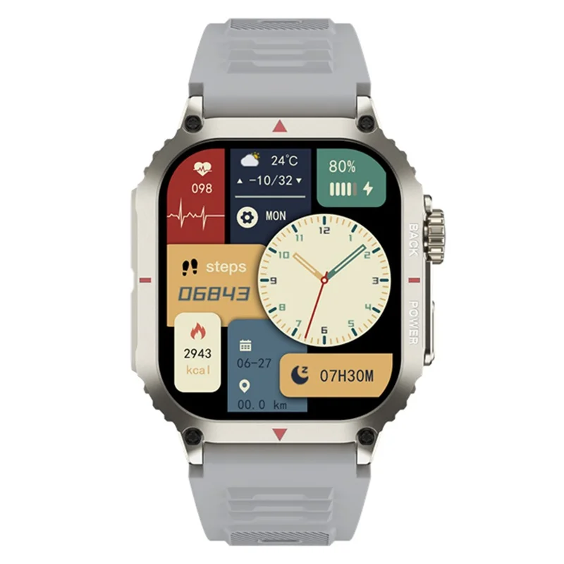 DK66 1.95-inch Multiple Sport Modes Smart Watch Bluetooth-compatible Call Fitness Bracelet - Grey