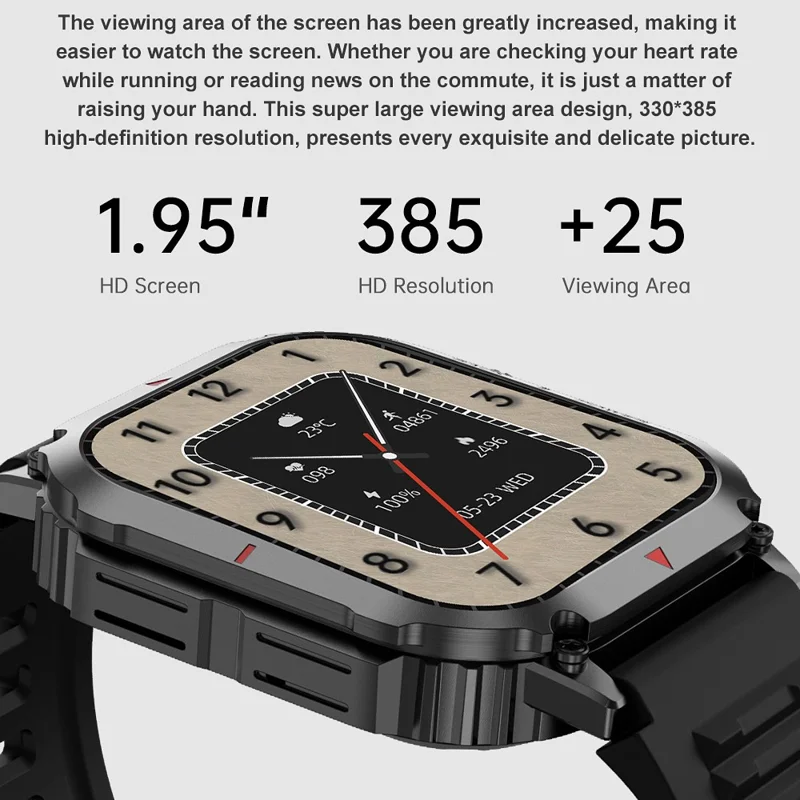 DK66 1.95-inch Multiple Sport Modes Smart Watch Bluetooth-compatible Call Fitness Bracelet - Grey