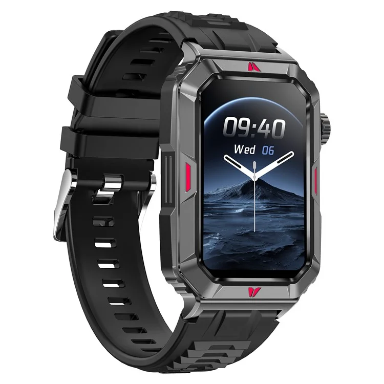 CF26 1.57-inch Touch Screen Smart Watch Health Monitor Fitness Wristband, Silicone Strap - Black