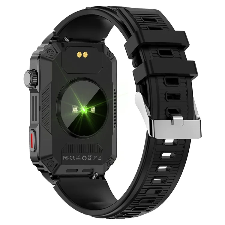 CF26 1.57-inch Touch Screen Smart Watch Health Monitor Fitness Wristband, Silicone Strap - Black