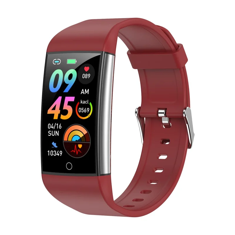 TK76 1.47" Smart Bracelet IP68 Waterproof Health Watch with ECG, Heart Rate, Temperature Monitoring - Red