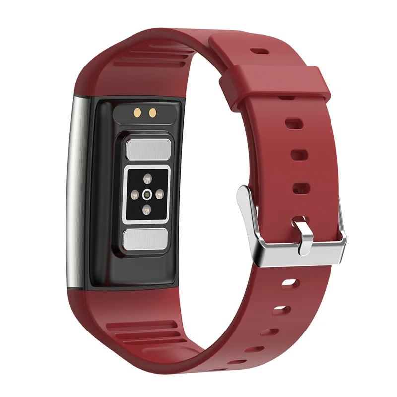 Bracciale intelligente TK76 1,47" Impermeabile IP68 con monitoraggio ECG, frequenza cardiaca e temperatura - Rosso 
