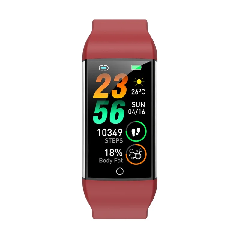 Bracciale intelligente TK76 1,47" Impermeabile IP68 con monitoraggio ECG, frequenza cardiaca e temperatura - Rosso 