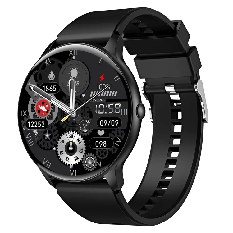 HDT6 1,63 "round Screen Smart Watch Bluetooth Calling Sports Bracelet Mit Gesundheitsüberwachung - Schwarz