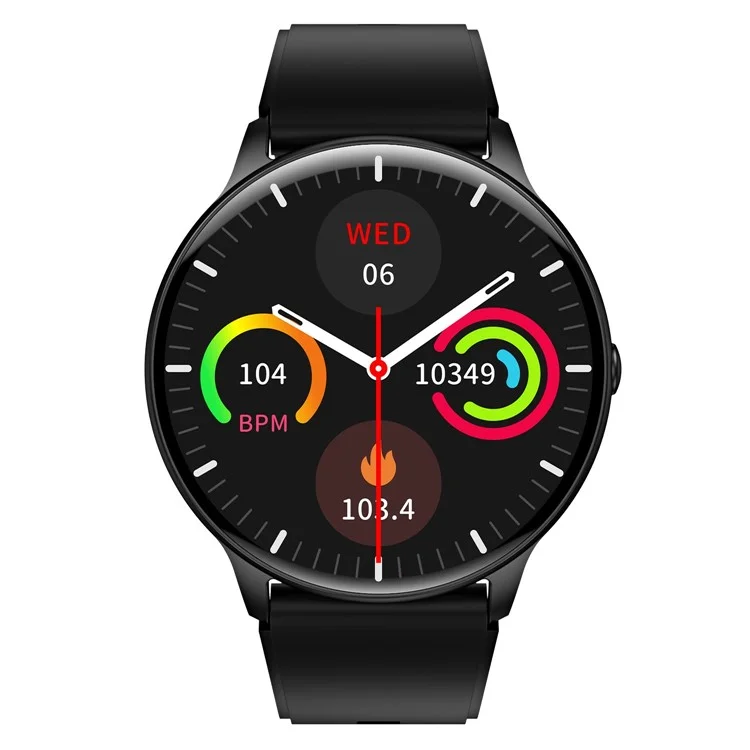 HDT6 1,63 "round Screen Smart Watch Bluetooth Calling Sports Bracelet Mit Gesundheitsüberwachung - Schwarz