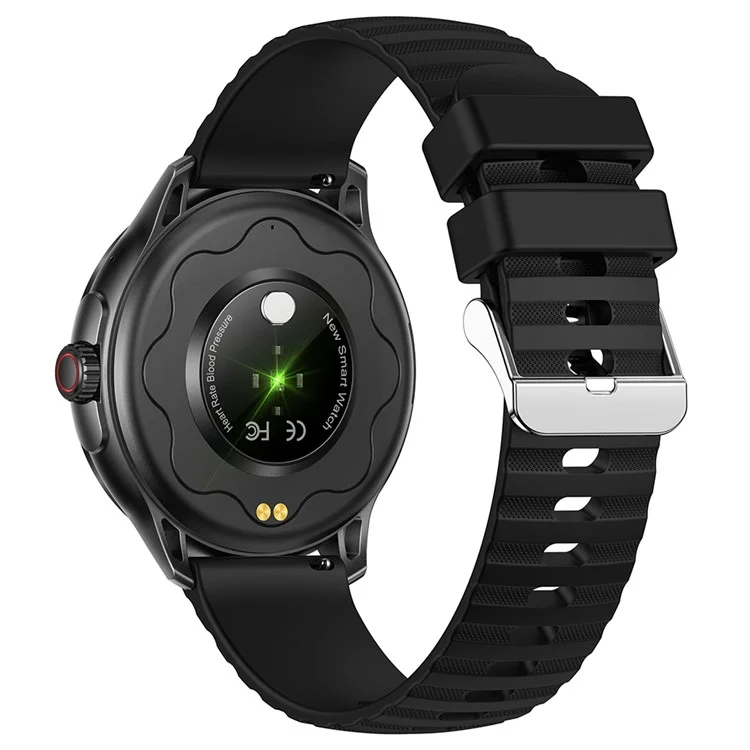 MX45 1.39" Bluetooth-compatible Talk Smart Watch Heart Rate Blood Pressure Health Monitor Sports Bracelet with Encoder - Black