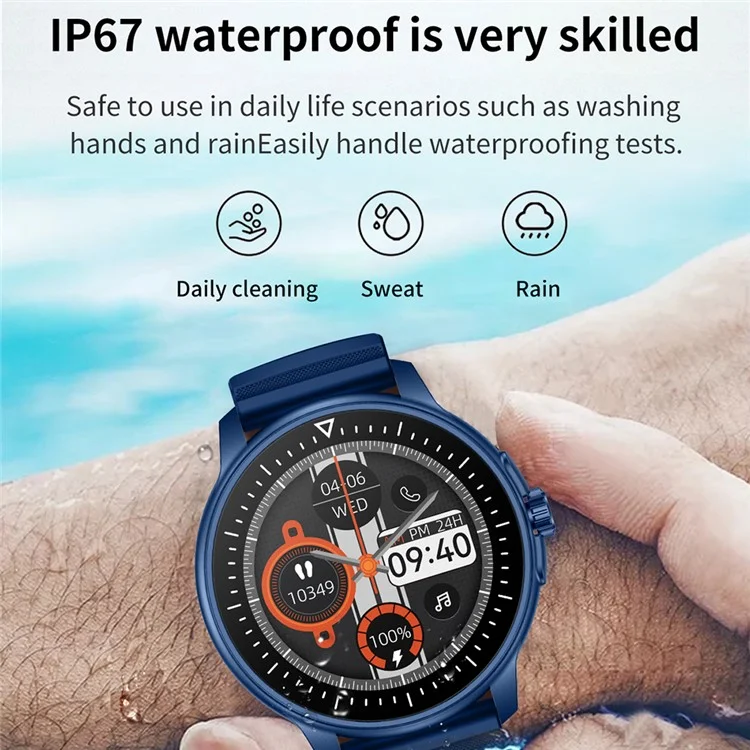 MX45 1.39" Bluetooth-compatible Talk Smart Watch Heart Rate Blood Pressure Health Monitor Sports Bracelet with Encoder - Black