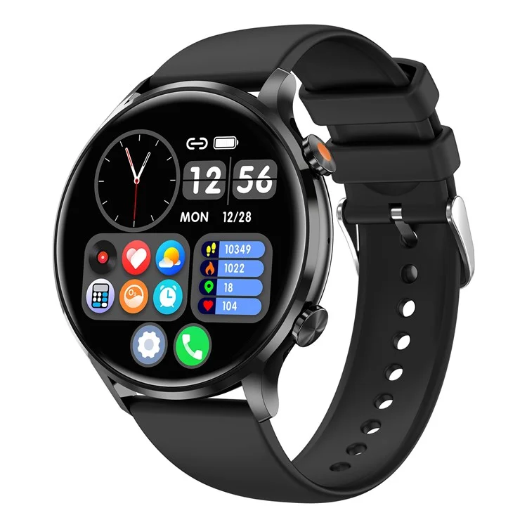 MX40 1.39" Bluetooth Smart Watch with Women Cycle, Heart Rate, Blood Pressure Monitoring Multi-Sport Smart Bracelet - Black / Black