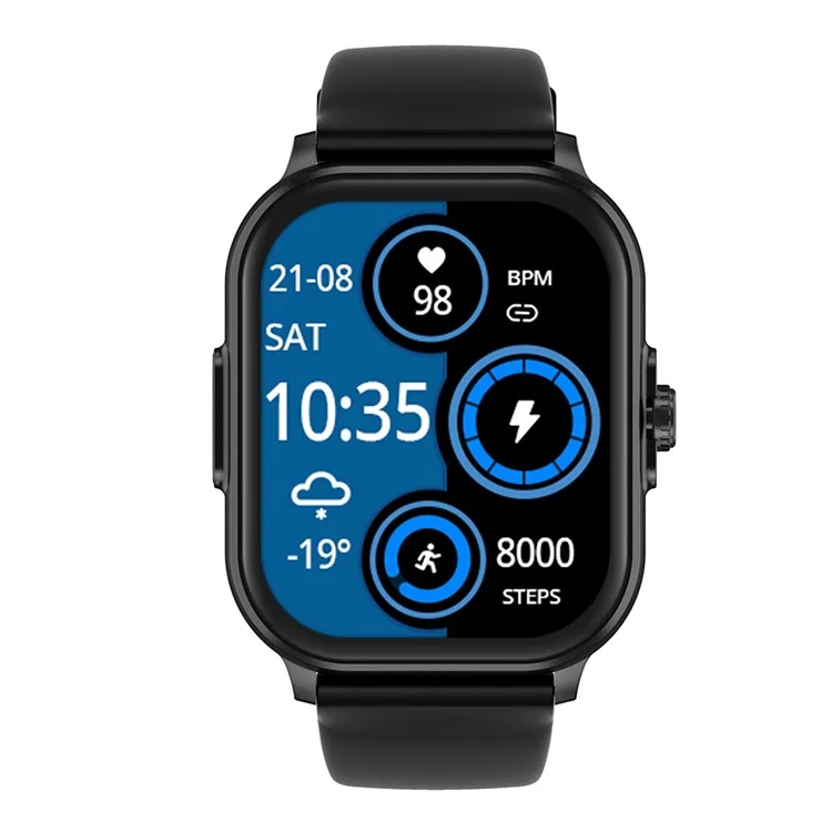 E00 2.01 "tracker di Attività di Orologio Intelligente Con ECG Fare Frequer Sleep Monitor Per la Salute Della Salute - Nero