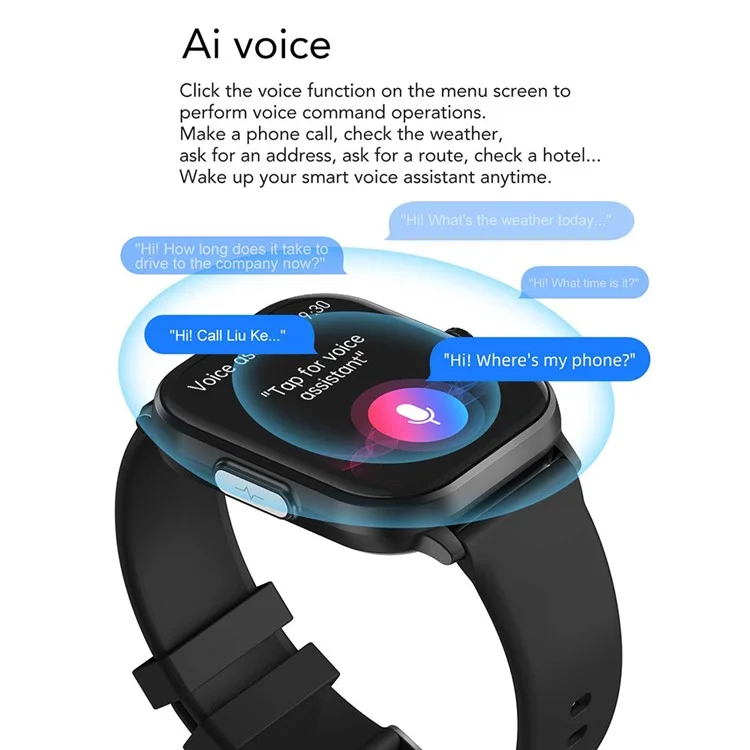 E00 2.01 "tracker di Attività di Orologio Intelligente Con ECG Fare Frequer Sleep Monitor Per la Salute Della Salute - Nero
