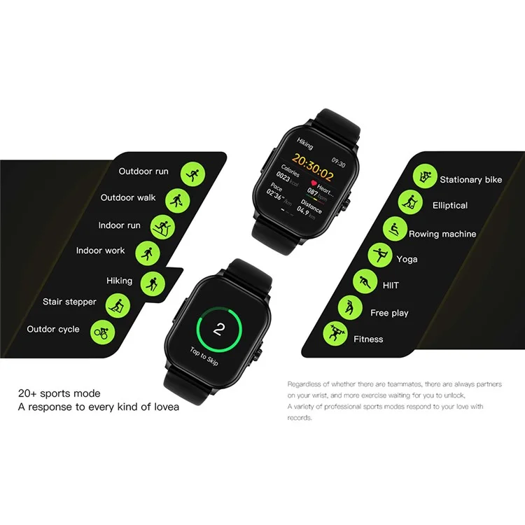 E00 2.01" Smart Watch Activity Tracker with Heart Rate Sleep Monitor for Health Fitness - Rose Gold