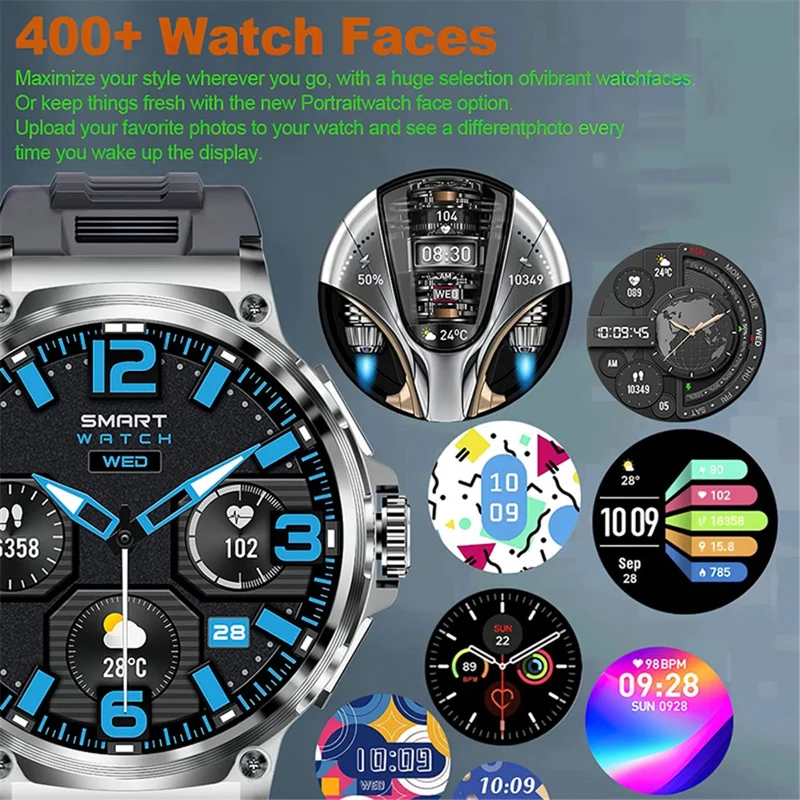 V69 1.85-inch HD Screen Smart Watch IP68 Waterproof Multi-Sports Fitness Watch with Heart Rate Monitoring - Silver