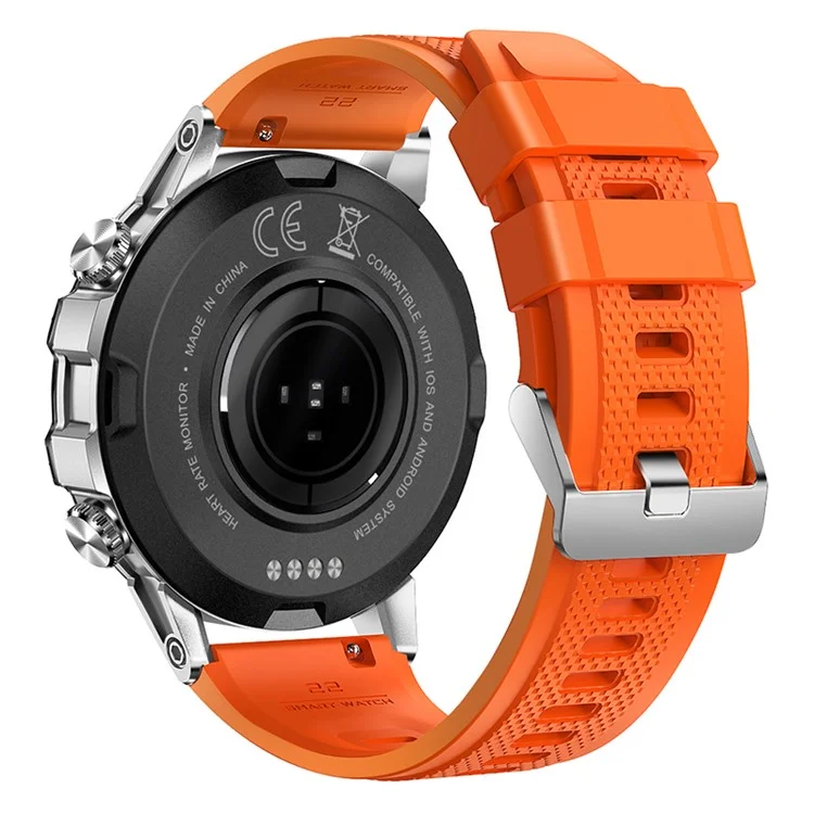 K52 Smartwatch con pantalla IPS de 1,39 pulgadas, monitor de frecuencia cardíaca, compatible con Bluetooth, conversación, larga duración de batería, pulsera deportiva - Naranja