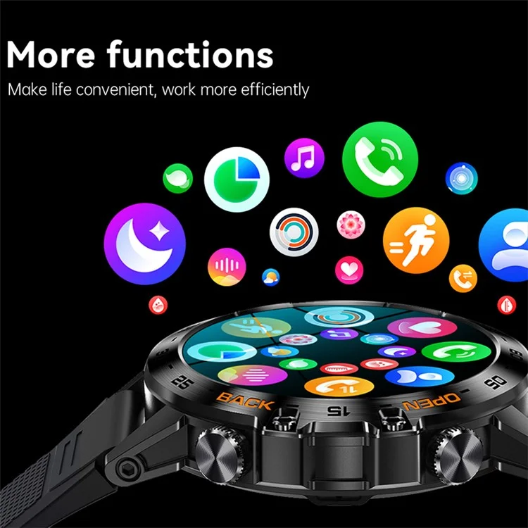 K52 Smartwatch con pantalla IPS de 1,39 pulgadas, monitor de frecuencia cardíaca, compatible con Bluetooth, conversación, larga duración de batería, pulsera deportiva - Naranja