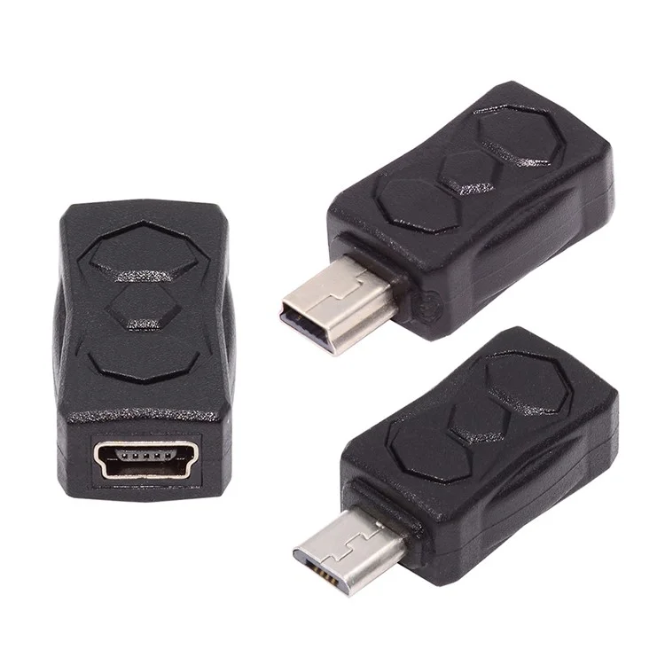 U2-006-MM 3Pcs Micro USB 2.0 to Mini USB 5Pin Male to Female Extension Data Power Adapter