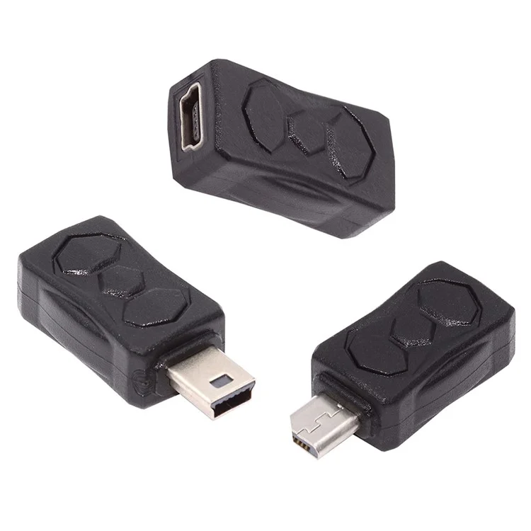 U2-006-MM 3Pcs Micro USB 2.0 to Mini USB 5Pin Male to Female Extension Data Power Adapter