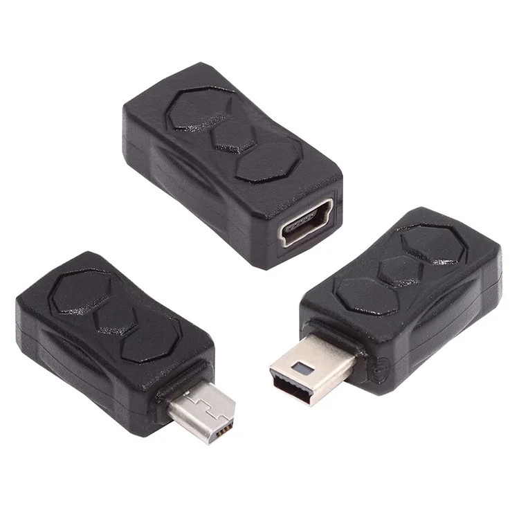 U2-006-MM 3Pcs Micro USB 2.0 to Mini USB 5Pin Male to Female Extension Data Power Adapter