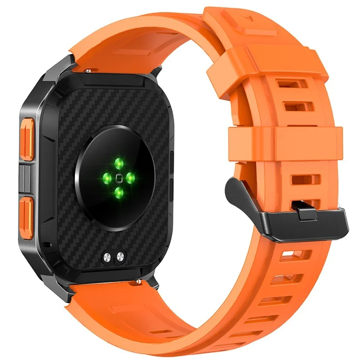 D28A 2.01" HD Screen Smart Watch 8763E IP68 Waterproof Sports Bracelet with Heart Rate Monitoring - Tarnish+Orange+Orange