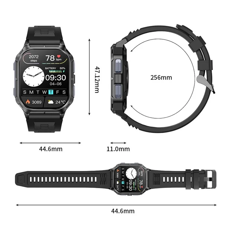 D28A 2.01" HD Screen Smart Watch 8763E IP68 Waterproof Sports Bracelet with Heart Rate Monitoring - Tarnish+Orange+Orange