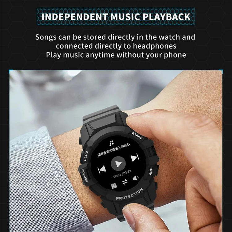 MT17S 1,6 Pouce HD Écran Intelligent Smart Watch Bluetooth Talk Outdoor Sports Bracelet Avec Boussole - Noir