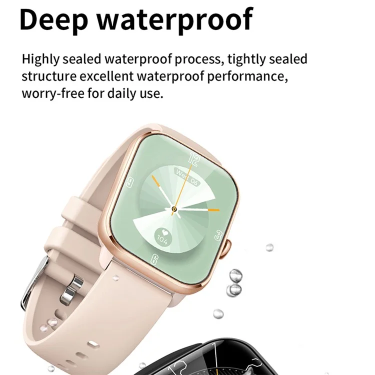 KT65 1.85-inch Smart Watch BT Calling Multiple Sports Modes IP67 Waterproof Wristband for Android iOS - Gold