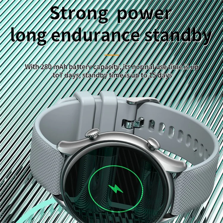 KT60 1.39-inch Fitness Tracker Bluetooth-compatible Call Voice Assistant Waterproof Smart Bracelet - Black