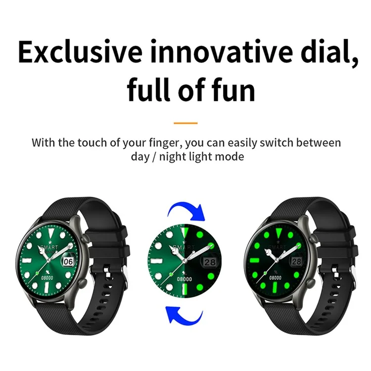 KT60 1.39-inch Fitness Tracker Bluetooth-compatible Call Voice Assistant Waterproof Smart Bracelet - Black
