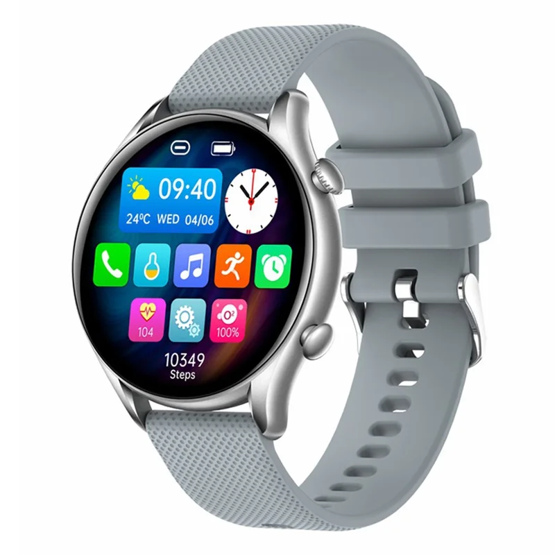 KT60 Braccialetto Fitness da 1,39 pollici con Chiamate Bluetooth, Assistente Vocale, Impermeabile - Argento