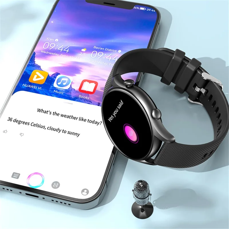 KT60 Braccialetto Fitness da 1,39 pollici con Chiamate Bluetooth, Assistente Vocale, Impermeabile - Argento