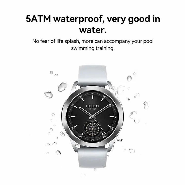 XIAOMI Watch S3 M2313W1 Montre Connectée avec Écran de 1,43 Pouces, Appels Bluetooth, 5ATM Étanche, Bracelet Sport, Édition Standard (Sans eSIM) - Gris