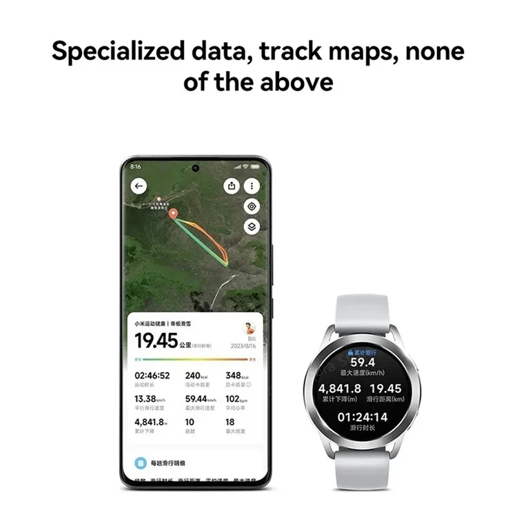 XIAOMI Watch S3 M2313W1 Montre Connectée avec Écran de 1,43 Pouces, Appels Bluetooth, 5ATM Étanche, Bracelet Sport, Édition Standard (Sans eSIM) - Gris