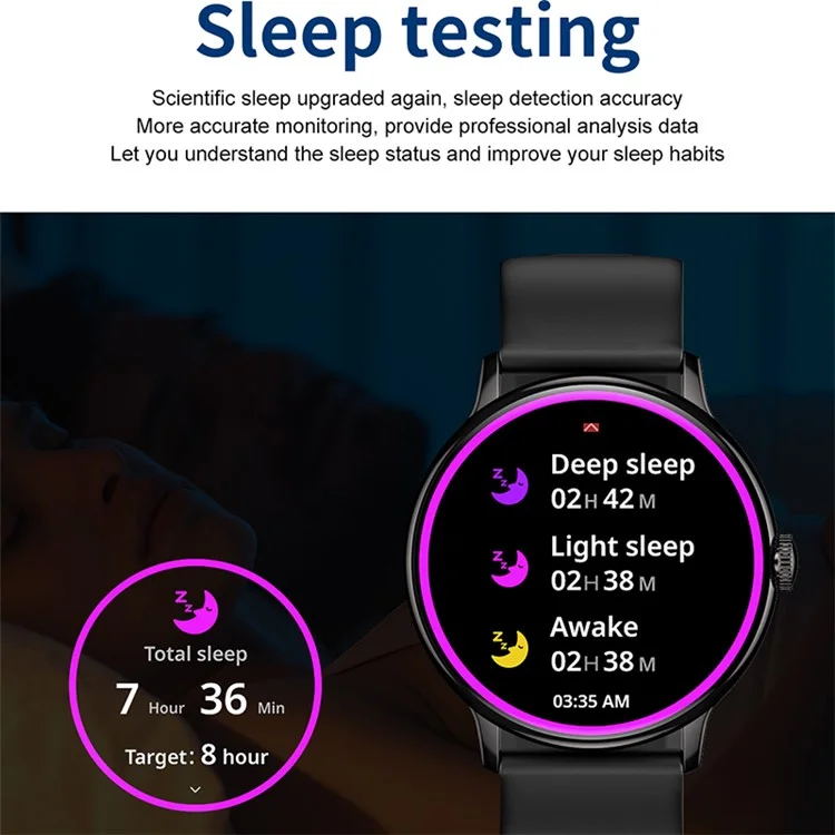 CY500 1.43-inch AMOLED Screen NFC Smart Watch Bluetooth-compatible Call Electric Bracelet with Multi-Sports Mode - Black