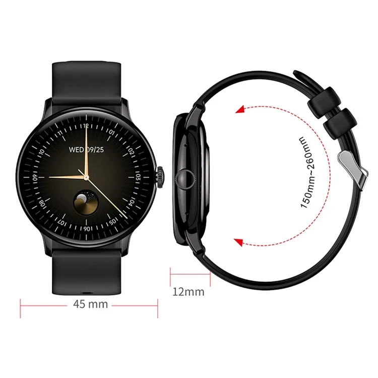 CY500 1.43-inch AMOLED Screen NFC Smart Watch Bluetooth-compatible Call Electric Bracelet with Multi-Sports Mode - Black